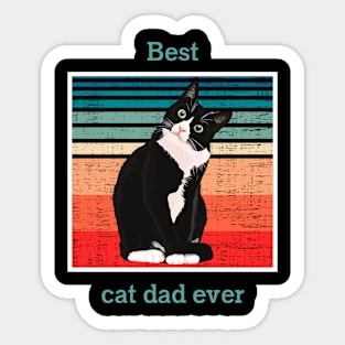 Cat t shirt - Best cat dad ever Sticker